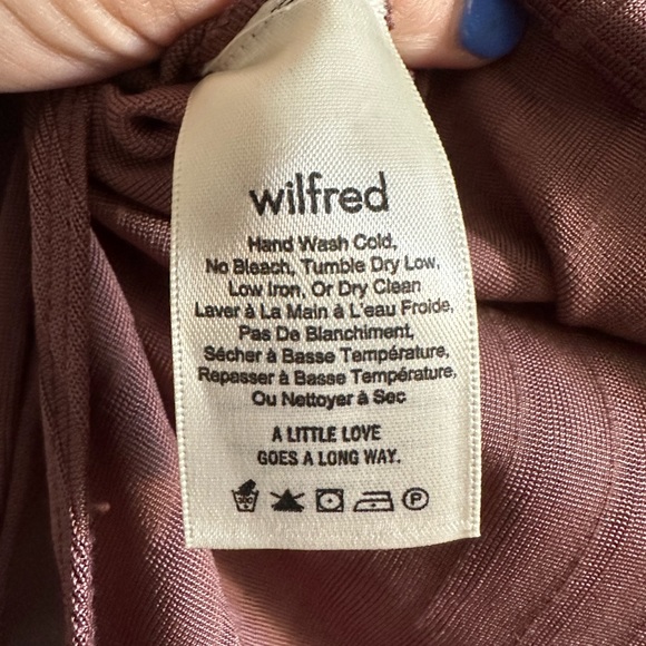 Aritzia Wilfred Mauve Maincy Open Back Long Sleeve Bodysuit Size Large EUC - Picture 7 of 8